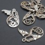 Pendant Finding Dragon, diameter 24x36mm ± packaged 20g 6 pcs.