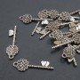 Pendant Findings Key Shape, diameter 11×33mm ± packaged 20g 15 pieces (+ -)
