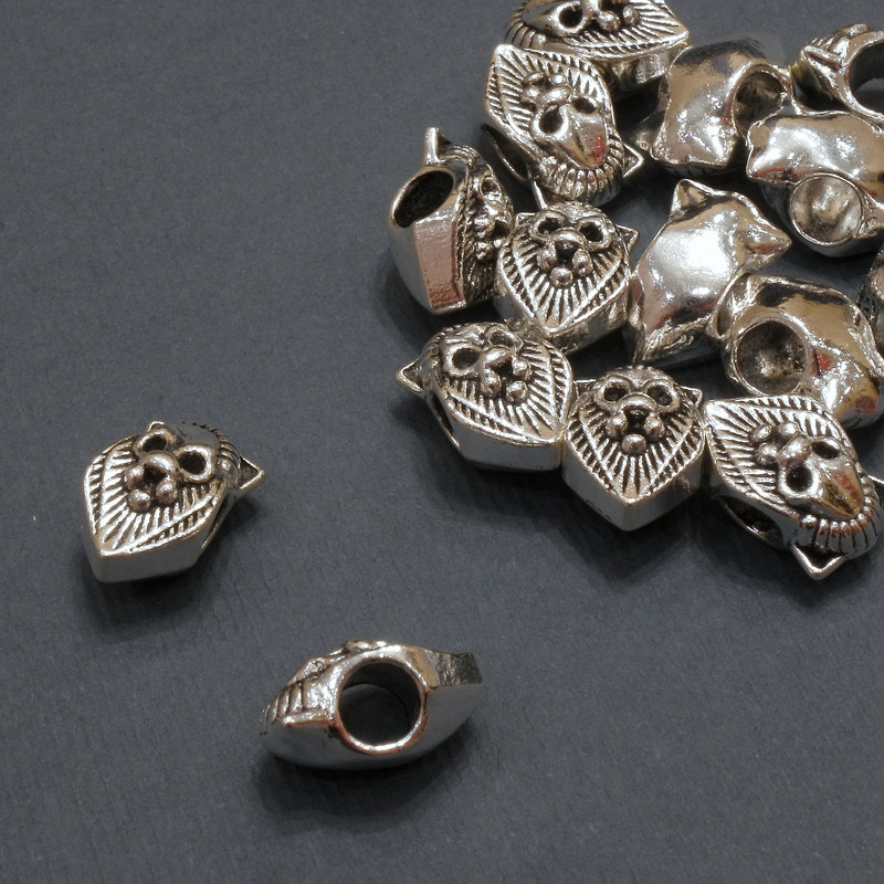 Bead End Cap "Lion" Pandora, diameter 12.5×8 mm, hole Ø4 mm, packaged 20 g, 15 pcs. (+ -)