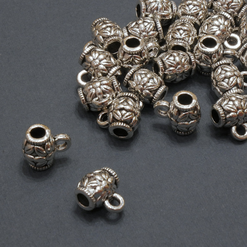 Bail Holder for Jewelry 7x8 mm diameter, 2.7 mm hole, packaging 20 g ± - 21 pcs. (+ -)