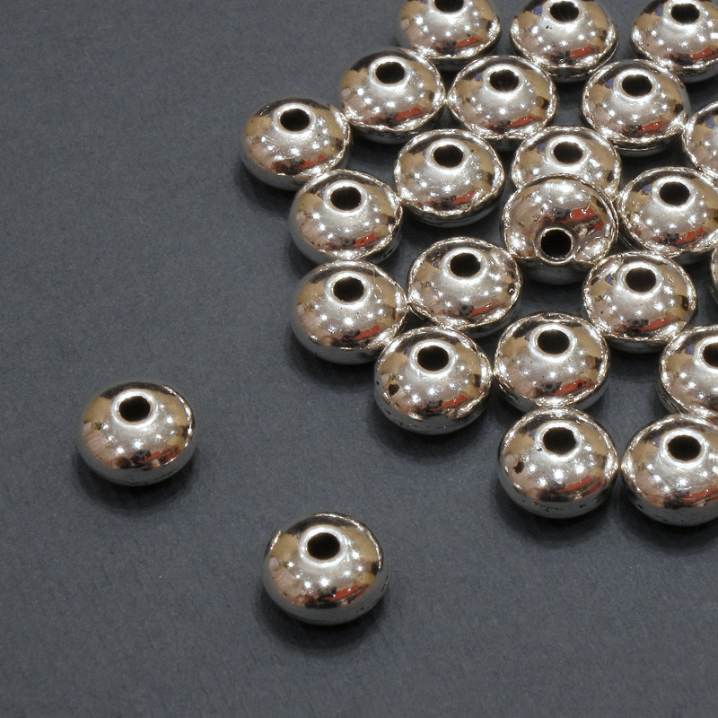 Bead Findings Inlay Bead, inner hole 1.7 mm + -, bead diameter 7×4.5 mm + - packaging 20 g 25 pcs. (+ -)