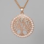 Chain "Tree" Xuping with pendant with white crystals, diameter 24.5 mm ±, length 40-45 cm ±, thickness 2 mm ±