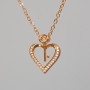 Chain "Heart" Xuping with pendant featuring white rhinestones, diameter 15x17, 5mm+-, length 41-46cm+-, thickness 1mm+-