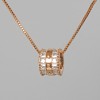 Xuping Necklace with Pendant and White Crystals, 7x9mm diameter +-, length 39-44cm +-, thickness 1mm +