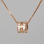 Xuping Necklace with Pendant and White Crystals, 7x9mm diameter +-, length 39-44cm +-, thickness 1mm +