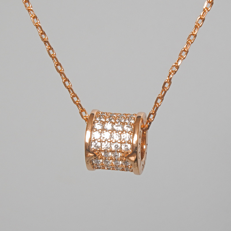 Xuping Chain with Pendant and White Crystals, diameter 7×8mm±, length 41–44cm±, thickness 1mm±
