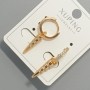 Xuping Earrings with White Crystals, 5x19 mm diameter, 27 mm length, 18K Gold Plating