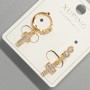 Earrings "Cross" Xuping with white crystals, diameter 6×11 mm +-, length 22 mm 18K gold plating