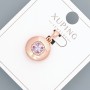 XUPING Pendant with Lavender Crystal and White Rhinestones, 14mm diameter +-, 20mm length +-, 18K Gold Plating