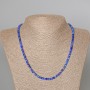 Lapis Lazuli Necklace with Natural Gemstone, Faceted Cubes 4mm, 48cm length
