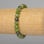 Bracelet Jadeite Natural Stone Faceted Rondelle, 8x6.5 mm diameter, 5mm+-, length 18 cm+- (stretch)