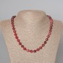 Tourmaline Rubyelit Necklace natural stone faceted bead, diameter 8mm±, length 48cm±