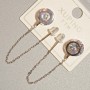 Xuping Earrings with White Crystal, 9mm diameter +-, length 60mm+- Rhodium plated