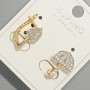 Earrings "Parasol" Xuping with white crystals, diameter 11.5×15 mm ±, 18K gold plating and rhodium