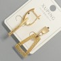 Xuping Earrings, 18K Gold Plated, No Stones, diameter 15×23 mm, length 34 mm