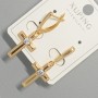 Earrings 'Cross' Xuping with White Crystal, diameter 13×22 mm ±, length 34.5 mm ±, 18K gold plated