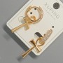 Earrings 'Cross' Xuping with white rhinestones, diameter 13×25 mm ±, length 34 mm ±, 18K gold plating