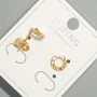 Xuping Stud Earrings with White Crystals, 8mm ± diameter, 18K Gold Plated