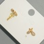 Earrings Studs "Butterfly" Xuping with White Rhinestones, 11.5×9.5 mm ± 18K Gold Plating