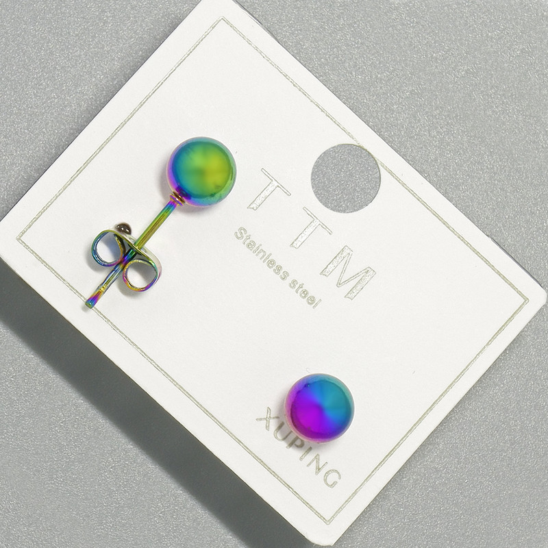 Xuping Stud Earrings with Petrol Color, 6mm diameter+