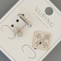 Stud Earrings "Stars" Xuping with White Rhinestones, 12mm Diameter, Rhodium Plated