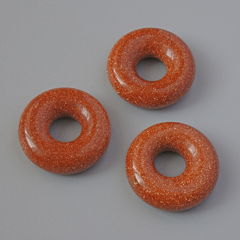 Pandora Bead Aventurine Golden Sand (synthetic), diameter 15x5mm, hole diameter 5mm+