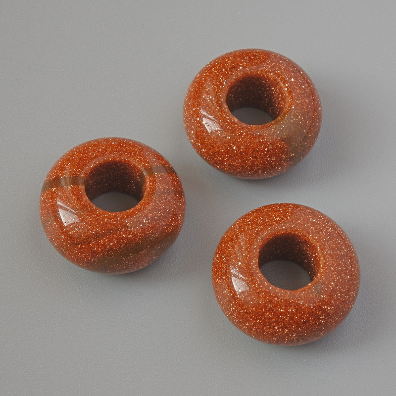 Pandora Bead Avantonite Golden Sand (synthetic), diameter 14x7mm, hole diameter 5.5mm+