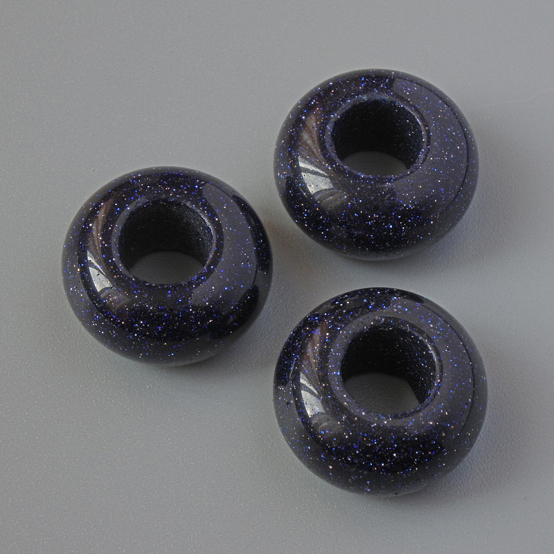 Pandora Bead Night of Cairo Blue Aventurine (synthetic), diameter 14×7 mm, hole diameter 5.5 mm