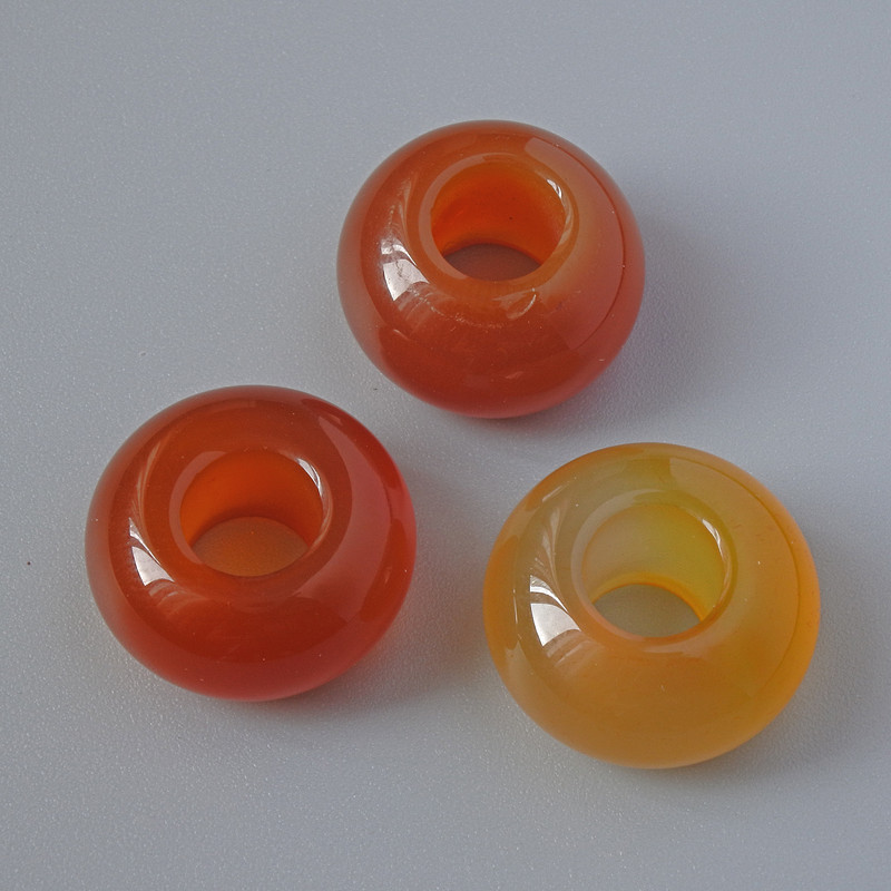 Pandora Bead - Carnelian Natural Stone, 14x8mm, hole diameter 5.7mm