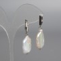 Baroque Earrings with Petrol Tint, Pearl Diameter 14.5×23mm, total length ~40mm, with English clasp