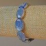 Bracelet Kyanite natural stone oval, diameter 13×18mm±, length 18cm± (stretch)