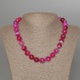 Malina stone Agate Necklace natural stone smooth sphere, diameter 12mm±, length 47cm±