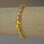 Opal Glass Bracelet Yellow Chameleon Smooth Bead, 6.5mm Diameter, Length 18cm, Stretch