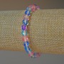 Opal Glass Bracelet Assorted Smooth Beads, 6.5 mm diameter, length 18 cm, elastic