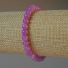 Toned Quartz Bracelet Imitating Amethyst Smooth Bead Thread, diameter 6.5mm +-, length 18cm+- (stretch)