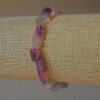 Fluorite Bracelet, natural untreated stone faceted, diameter 6x8mm±, length 18cm± (stretch)
