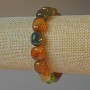 Bracelet Brazilian Agate Natural Stone Bar Beads, 9x12mm, ± 18cm (stretch)