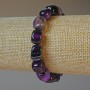 Agate Bracelet Purple Natural Stone Bar Beads, 9x12mm, length 18cm, stretchy