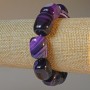 Purple Agate Bracelet, Natural Stone Bar Beads, 15x19mm +/-, Length 18cm +/- (stretch)