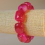 Agate Bracelet, Raspberry Natural Stone Block, 15x19mm Rectangular Beads, Length 18cm, Stretch