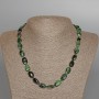 Necklace Zoisite natural stone faceted, diameter 9x14mm, length 47cm