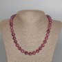 Tourmaline Rubellite Necklace - natural stone, faceted bead, 10mm diameter, approx. 49 cm length