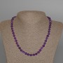 Amethyst Necklace, natural stone, smooth round beads, 6.5mm diameter, length 48cm