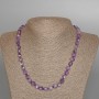 Amethyst Necklace, Natural Stone, Faceted Cube Beads, 7 mm diameter, length 49 cm