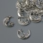 Hardware "Moon" for pendant or brooch, diameter 6x9mm± packaging 25pcs± 20g
