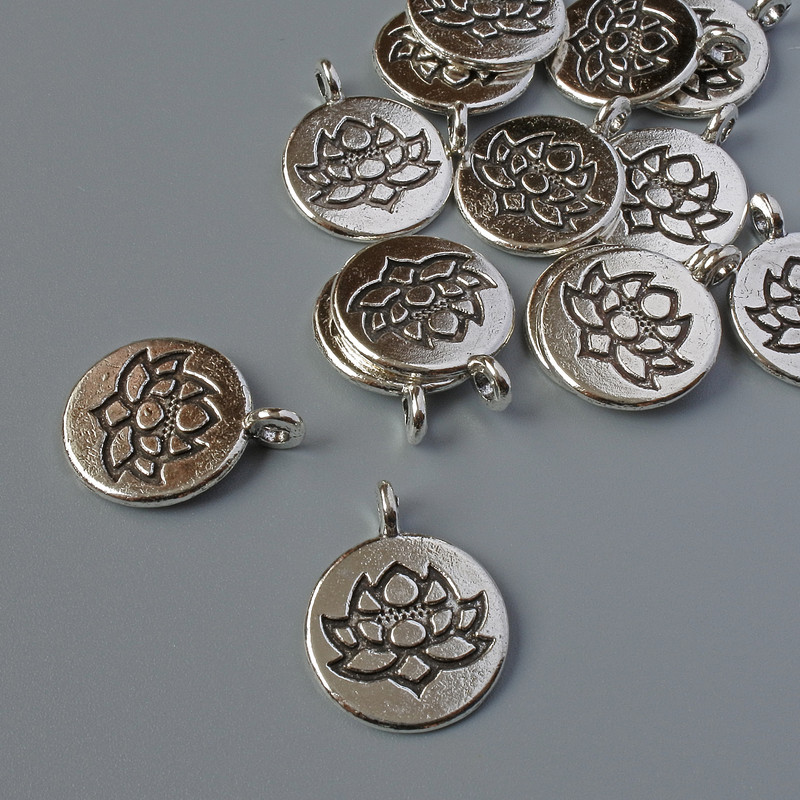 Pendant Findings Lotus Pendant, diameter 15×19mm± pack 14 pcs± 20 grams