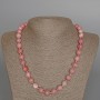 Rhodonite Natural Stone Bead Necklace, smooth round beads Ø ~10.5 mm, length 51 cm