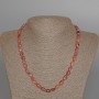 Rhodonite Necklace, natural stone faceted beads, 7x9mm diameter, length 49cm
