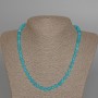 Aquamarine Necklace natural stone faceted bead, diameter 6mm±, length 49cm±