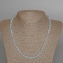 Aquamarine Necklace with Natural Gemstone, Faceted Bead, 6mm Diameter, 49cm Length